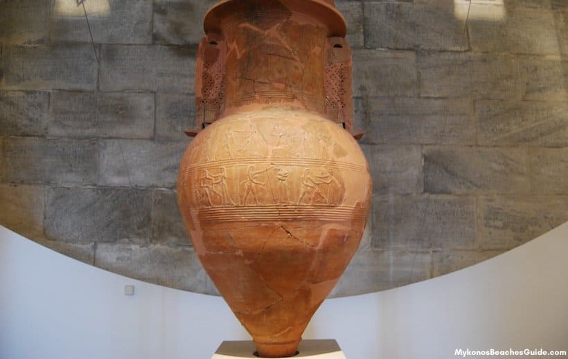 Greek vase in the Archaeology Museum in Mykonos, Greece